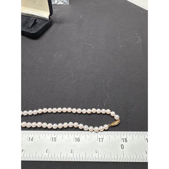 Cultured Pearl White 36 Inch 14 K FIC Marked Pearl 5.5 MM Single Strand - Picture 6 of 7